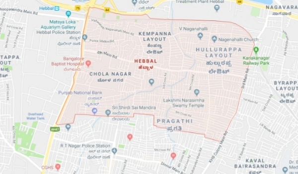 Featured Image of Hebbal Bangalore map