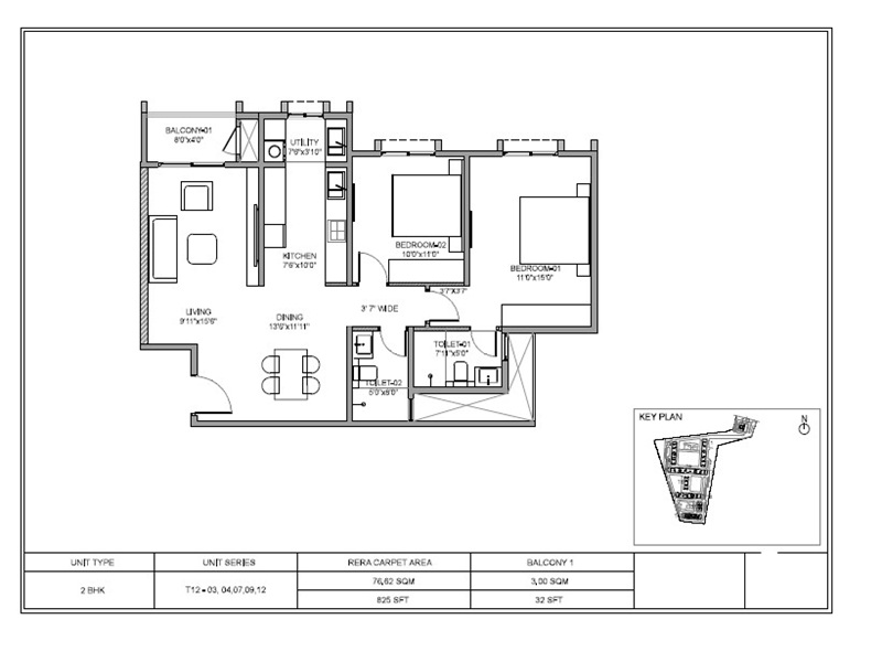 Birla Evara 2 BHK Floor Plan