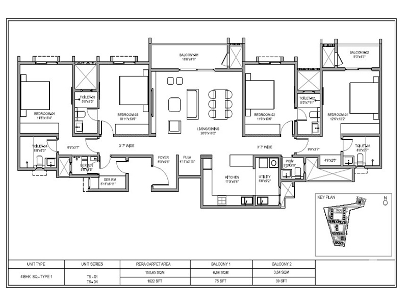 Birla Evara 4 BHK Floor Plan